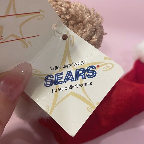 Sears Christmas Bear KRINGLE 2000 Exclusive 8" tall Plush & Beans NWT EUC teddy - Picture 7 of 8